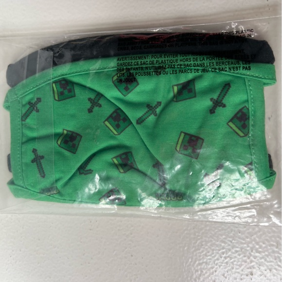New Minecraft Washable Face Mask 3 Pack Children's Kids Video Game Mojang 1-Size - Picture 5 of 7